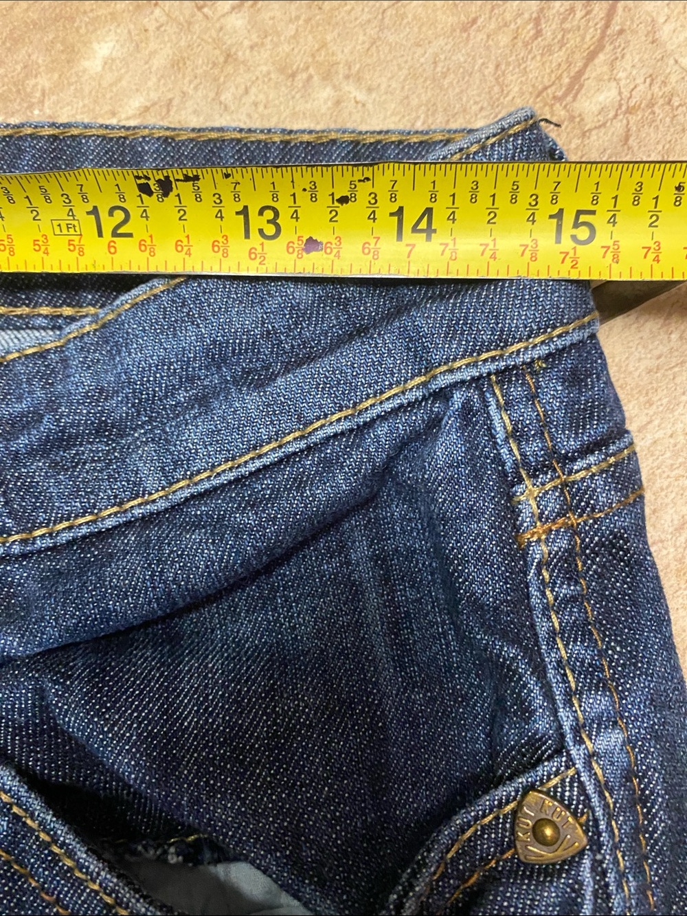 Kut From the Kloth Bootcut Jeans Dark Blue with Whiskering-8 - Picture 8 of 14